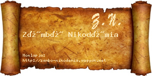 Zámbó Nikodémia névjegykártya
