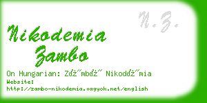 nikodemia zambo business card